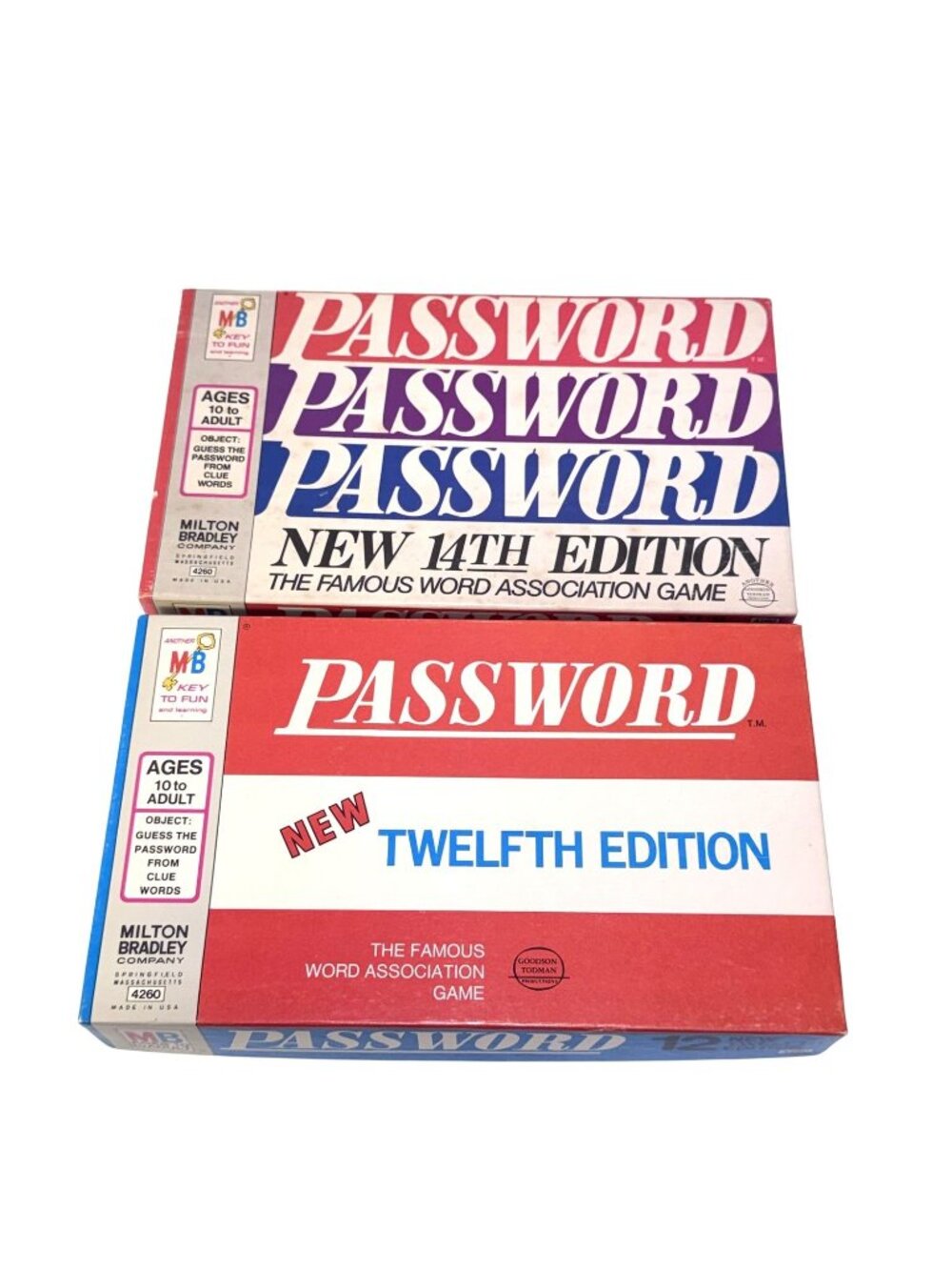 Vintage NEW 1970 & 1973 Milton Bradley Password Game 12th & 14th Edition